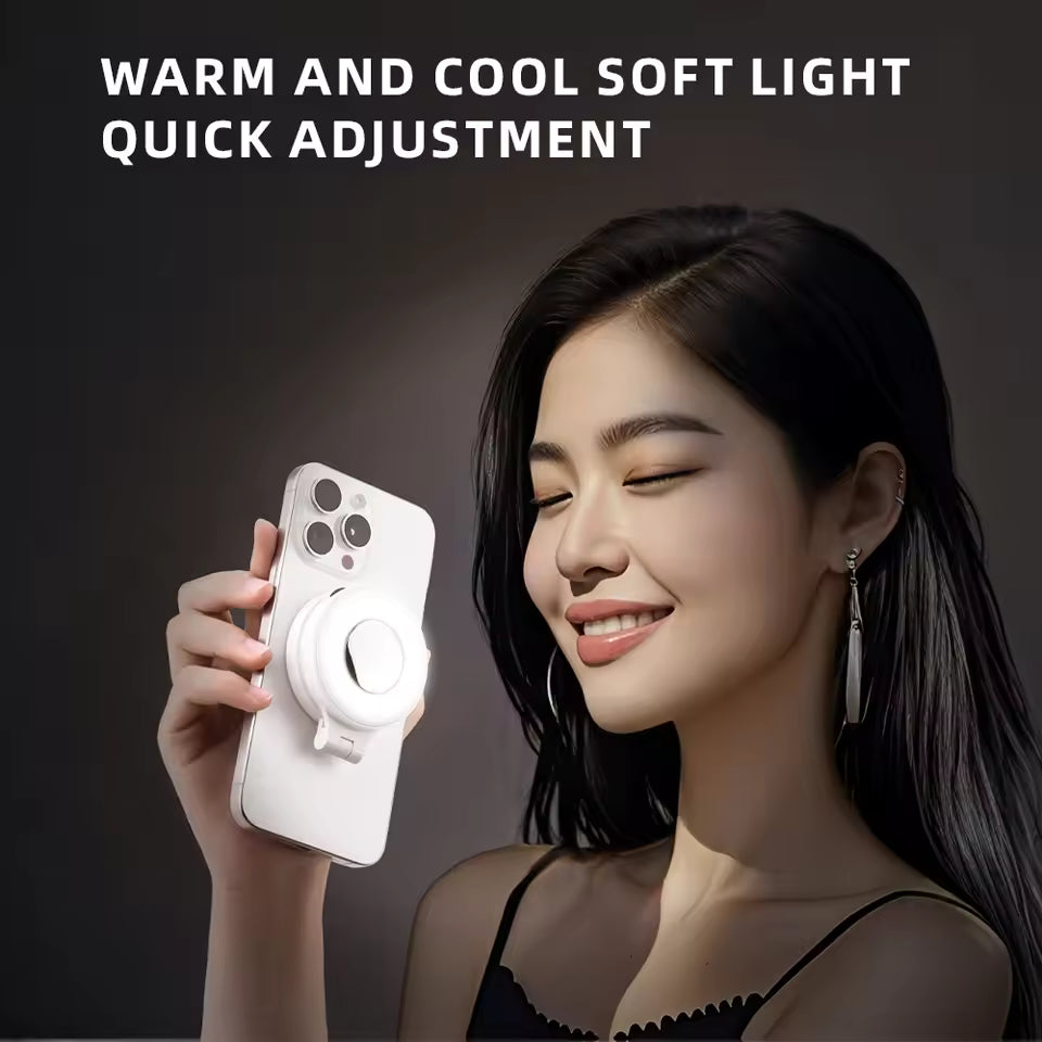 Magsafe Magnetic Fill Lights For Universal Photography Live Broadcast LED Selfie Ring Lamp Retractable Flip Bracket