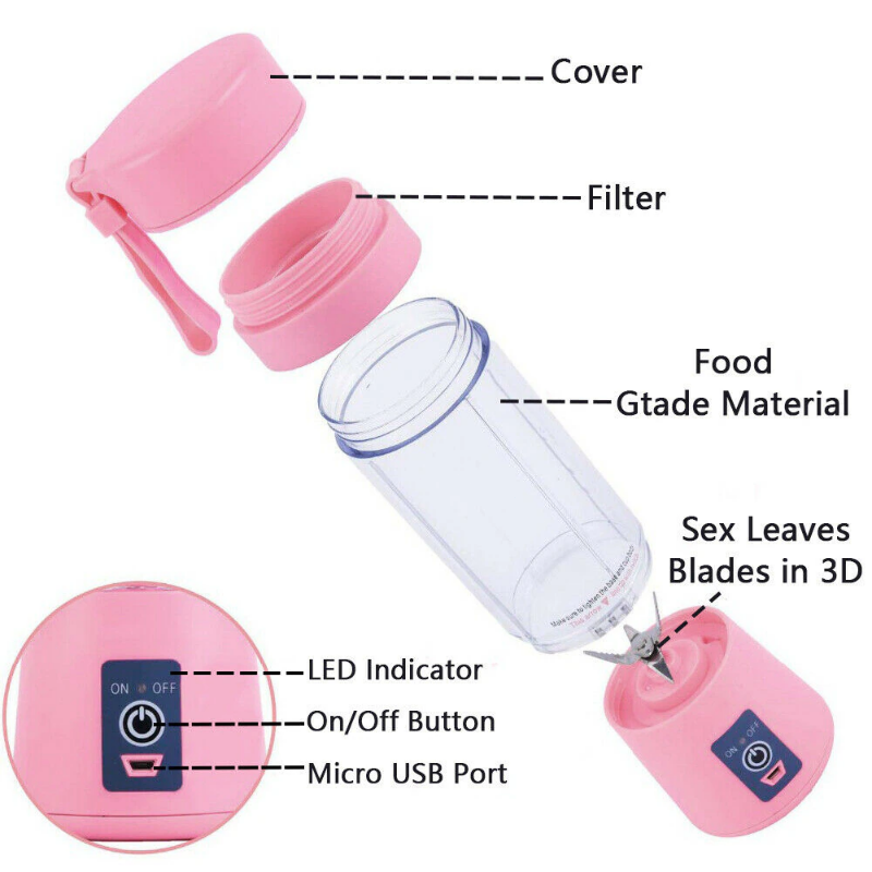 Portable Mini Juicer Blender – USB Rechargeable & Travel-Friendly